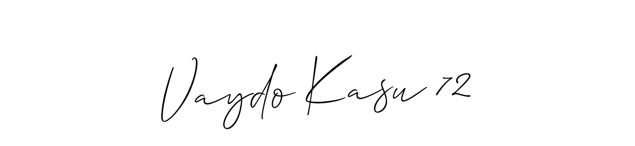 if you are searching for the best signature style for your name Vaydo Kasu 72. so please give up your signature search. here we have designed multiple signature styles  using Allison_Script. Vaydo Kasu 72 signature style 2 images and pictures png