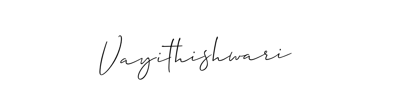 The best way (Allison_Script) to make a short signature is to pick only two or three words in your name. The name Vayithishwari include a total of six letters. For converting this name. Vayithishwari signature style 2 images and pictures png