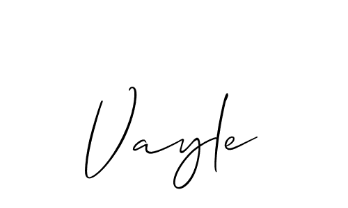 Design your own signature with our free online signature maker. With this signature software, you can create a handwritten (Allison_Script) signature for name Vayle. Vayle signature style 2 images and pictures png