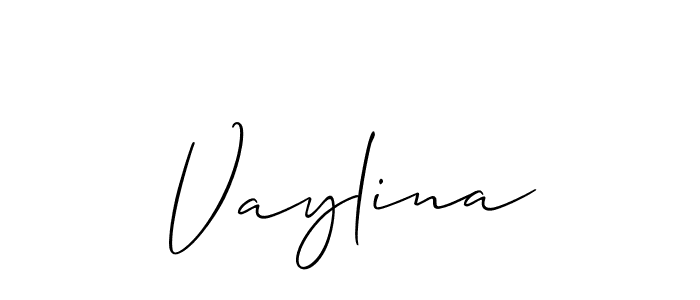 Create a beautiful signature design for name Vaylina. With this signature (Allison_Script) fonts, you can make a handwritten signature for free. Vaylina signature style 2 images and pictures png
