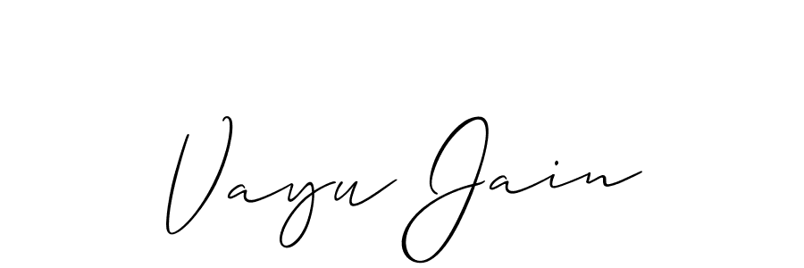 Vayu Jain stylish signature style. Best Handwritten Sign (Allison_Script) for my name. Handwritten Signature Collection Ideas for my name Vayu Jain. Vayu Jain signature style 2 images and pictures png