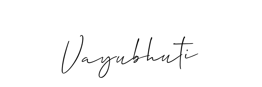 Create a beautiful signature design for name Vayubhuti. With this signature (Allison_Script) fonts, you can make a handwritten signature for free. Vayubhuti signature style 2 images and pictures png