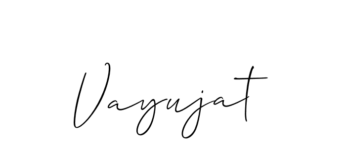 The best way (Allison_Script) to make a short signature is to pick only two or three words in your name. The name Vayujat include a total of six letters. For converting this name. Vayujat signature style 2 images and pictures png