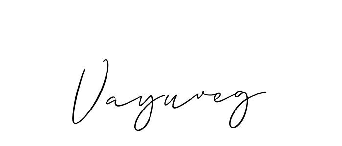 The best way (Allison_Script) to make a short signature is to pick only two or three words in your name. The name Vayuveg include a total of six letters. For converting this name. Vayuveg signature style 2 images and pictures png