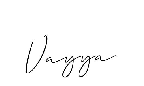 Also You can easily find your signature by using the search form. We will create Vayya name handwritten signature images for you free of cost using Allison_Script sign style. Vayya signature style 2 images and pictures png