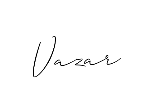 How to make Vazar signature? Allison_Script is a professional autograph style. Create handwritten signature for Vazar name. Vazar signature style 2 images and pictures png