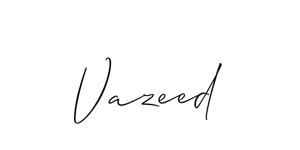 It looks lik you need a new signature style for name Vazeed. Design unique handwritten (Allison_Script) signature with our free signature maker in just a few clicks. Vazeed signature style 2 images and pictures png