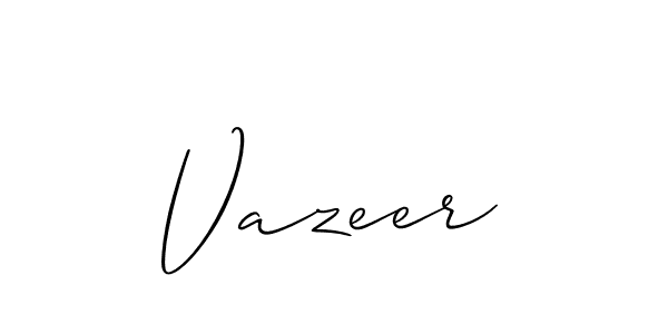 Design your own signature with our free online signature maker. With this signature software, you can create a handwritten (Allison_Script) signature for name Vazeer. Vazeer signature style 2 images and pictures png