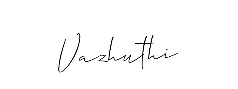 Similarly Allison_Script is the best handwritten signature design. Signature creator online .You can use it as an online autograph creator for name Vazhuthi. Vazhuthi signature style 2 images and pictures png