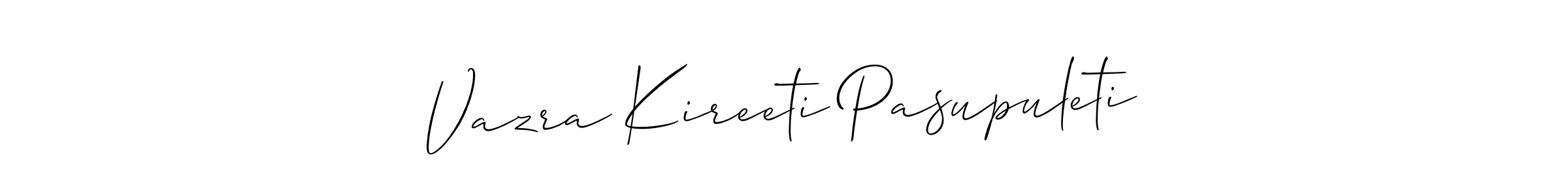 This is the best signature style for the Vazra Kireeti Pasupuleti name. Also you like these signature font (Allison_Script). Mix name signature. Vazra Kireeti Pasupuleti signature style 2 images and pictures png