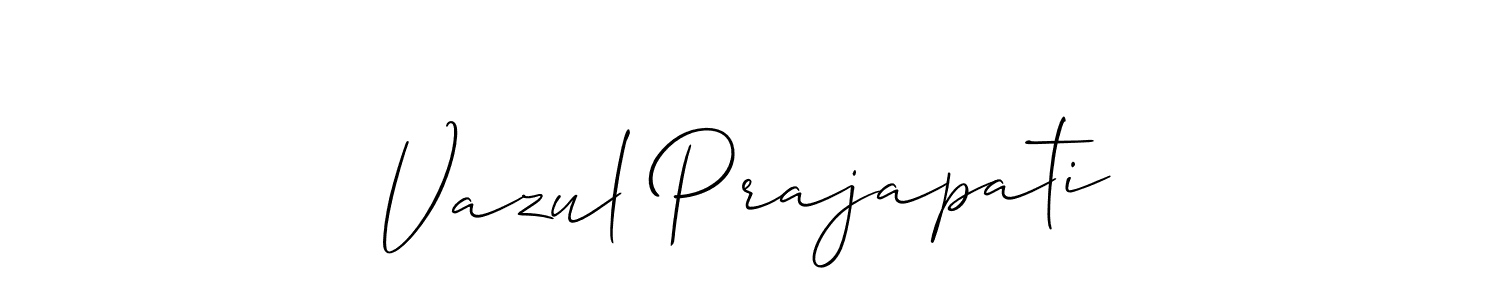 It looks lik you need a new signature style for name Vazul Prajapati. Design unique handwritten (Allison_Script) signature with our free signature maker in just a few clicks. Vazul Prajapati signature style 2 images and pictures png