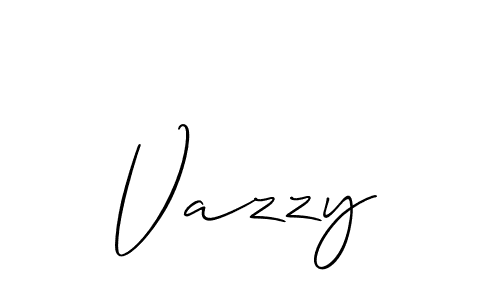 How to make Vazzy signature? Allison_Script is a professional autograph style. Create handwritten signature for Vazzy name. Vazzy signature style 2 images and pictures png