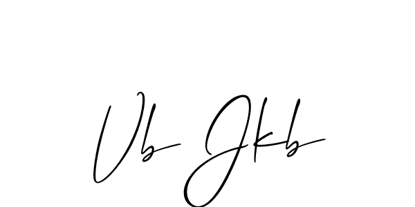 Design your own signature with our free online signature maker. With this signature software, you can create a handwritten (Allison_Script) signature for name Vb Jkb. Vb Jkb signature style 2 images and pictures png