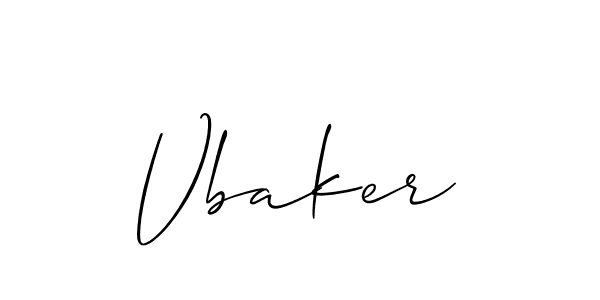 Use a signature maker to create a handwritten signature online. With this signature software, you can design (Allison_Script) your own signature for name Vbaker. Vbaker signature style 2 images and pictures png