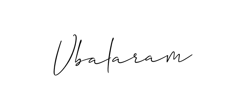 Use a signature maker to create a handwritten signature online. With this signature software, you can design (Allison_Script) your own signature for name Vbalaram. Vbalaram signature style 2 images and pictures png