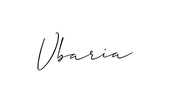 Design your own signature with our free online signature maker. With this signature software, you can create a handwritten (Allison_Script) signature for name Vbaria. Vbaria signature style 2 images and pictures png