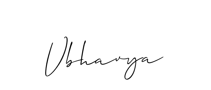 Make a beautiful signature design for name Vbhavya. With this signature (Allison_Script) style, you can create a handwritten signature for free. Vbhavya signature style 2 images and pictures png