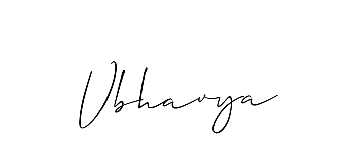 Make a beautiful signature design for name Vbhavya. With this signature (Allison_Script) style, you can create a handwritten signature for free. Vbhavya signature style 2 images and pictures png