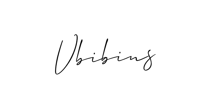 Design your own signature with our free online signature maker. With this signature software, you can create a handwritten (Allison_Script) signature for name Vbibins. Vbibins signature style 2 images and pictures png