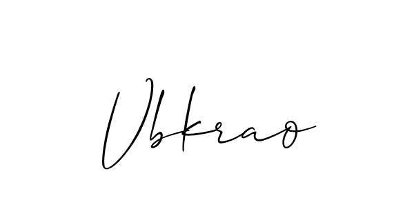 Use a signature maker to create a handwritten signature online. With this signature software, you can design (Allison_Script) your own signature for name Vbkrao. Vbkrao signature style 2 images and pictures png