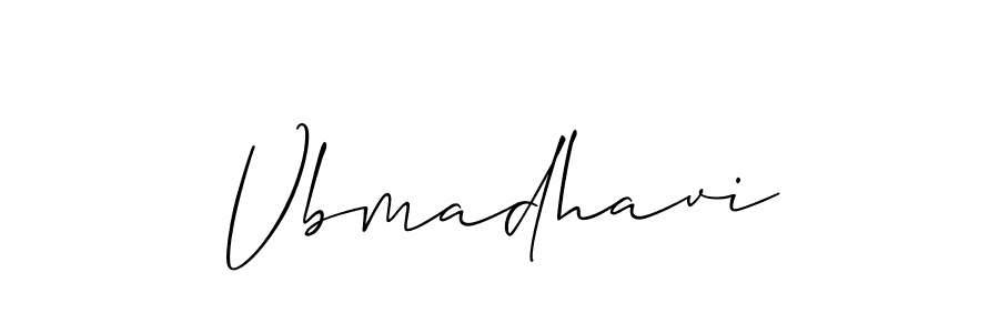 Use a signature maker to create a handwritten signature online. With this signature software, you can design (Allison_Script) your own signature for name Vbmadhavi. Vbmadhavi signature style 2 images and pictures png