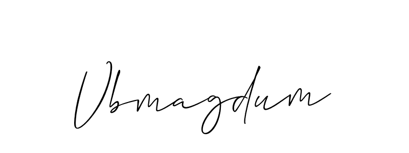 Use a signature maker to create a handwritten signature online. With this signature software, you can design (Allison_Script) your own signature for name Vbmagdum. Vbmagdum signature style 2 images and pictures png