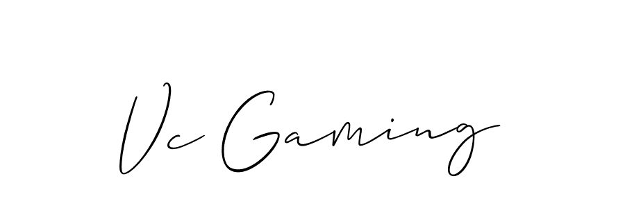 Make a beautiful signature design for name Vc Gaming. With this signature (Allison_Script) style, you can create a handwritten signature for free. Vc Gaming signature style 2 images and pictures png