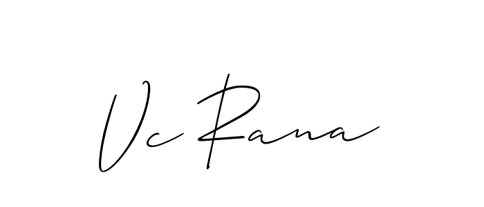 How to make Vc Rana signature? Allison_Script is a professional autograph style. Create handwritten signature for Vc Rana name. Vc Rana signature style 2 images and pictures png