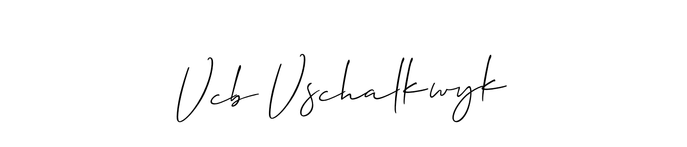 Vcb Vschalkwyk stylish signature style. Best Handwritten Sign (Allison_Script) for my name. Handwritten Signature Collection Ideas for my name Vcb Vschalkwyk. Vcb Vschalkwyk signature style 2 images and pictures png