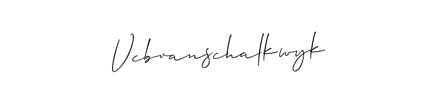 How to make Vcbvanschalkwyk signature? Allison_Script is a professional autograph style. Create handwritten signature for Vcbvanschalkwyk name. Vcbvanschalkwyk signature style 2 images and pictures png