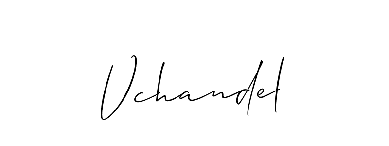 How to make Vchandel signature? Allison_Script is a professional autograph style. Create handwritten signature for Vchandel name. Vchandel signature style 2 images and pictures png