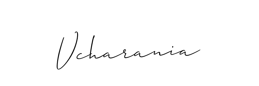 Design your own signature with our free online signature maker. With this signature software, you can create a handwritten (Allison_Script) signature for name Vcharania. Vcharania signature style 2 images and pictures png