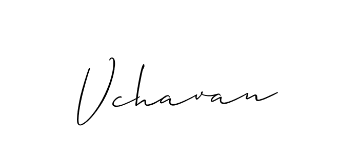 How to make Vchavan signature? Allison_Script is a professional autograph style. Create handwritten signature for Vchavan name. Vchavan signature style 2 images and pictures png