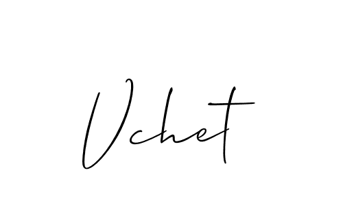 Make a beautiful signature design for name Vchet. With this signature (Allison_Script) style, you can create a handwritten signature for free. Vchet signature style 2 images and pictures png
