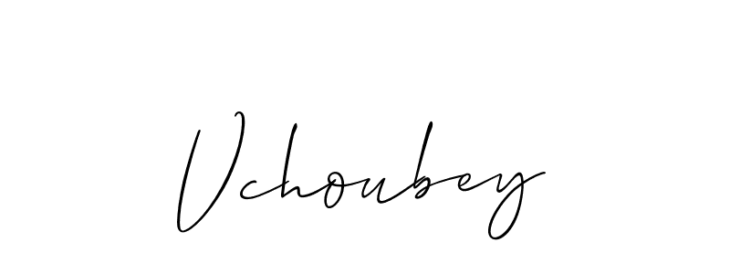 if you are searching for the best signature style for your name Vchoubey. so please give up your signature search. here we have designed multiple signature styles  using Allison_Script. Vchoubey signature style 2 images and pictures png