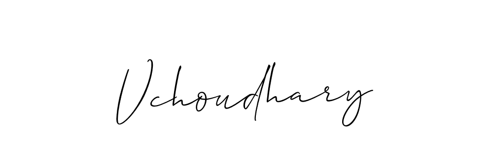 if you are searching for the best signature style for your name Vchoudhary. so please give up your signature search. here we have designed multiple signature styles  using Allison_Script. Vchoudhary signature style 2 images and pictures png