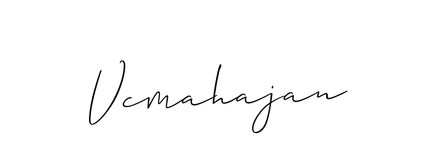 Create a beautiful signature design for name Vcmahajan. With this signature (Allison_Script) fonts, you can make a handwritten signature for free. Vcmahajan signature style 2 images and pictures png