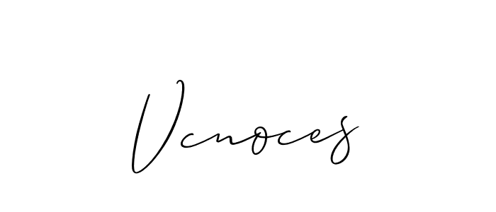 Use a signature maker to create a handwritten signature online. With this signature software, you can design (Allison_Script) your own signature for name Vcnoces. Vcnoces signature style 2 images and pictures png