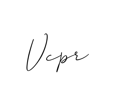 Create a beautiful signature design for name Vcpr. With this signature (Allison_Script) fonts, you can make a handwritten signature for free. Vcpr signature style 2 images and pictures png