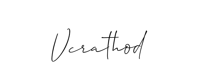 Create a beautiful signature design for name Vcrathod. With this signature (Allison_Script) fonts, you can make a handwritten signature for free. Vcrathod signature style 2 images and pictures png