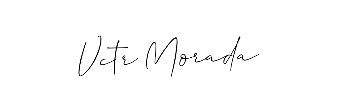 Create a beautiful signature design for name Vctr Morada. With this signature (Allison_Script) fonts, you can make a handwritten signature for free. Vctr Morada signature style 2 images and pictures png