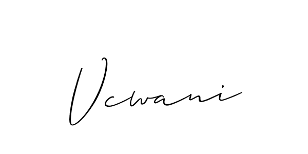 Design your own signature with our free online signature maker. With this signature software, you can create a handwritten (Allison_Script) signature for name Vcwani. Vcwani signature style 2 images and pictures png