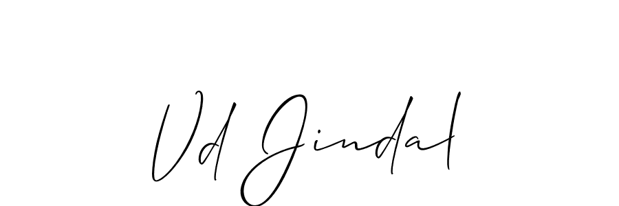 Make a beautiful signature design for name Vd Jindal. With this signature (Allison_Script) style, you can create a handwritten signature for free. Vd Jindal signature style 2 images and pictures png