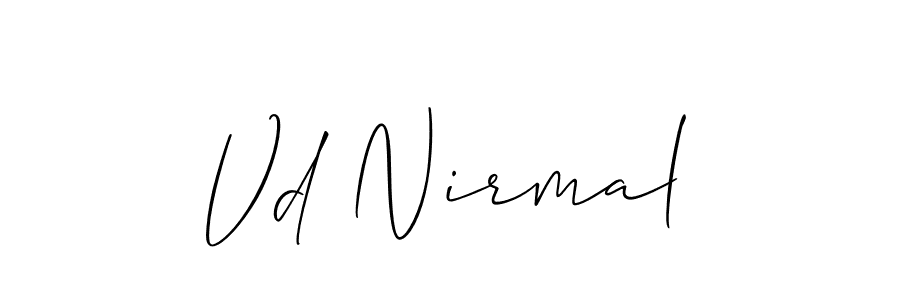 Design your own signature with our free online signature maker. With this signature software, you can create a handwritten (Allison_Script) signature for name Vd Nirmal. Vd Nirmal signature style 2 images and pictures png