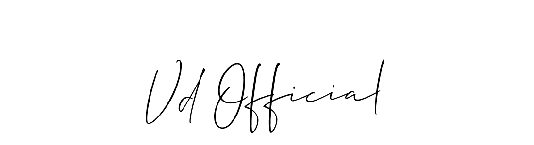 Create a beautiful signature design for name Vd Official. With this signature (Allison_Script) fonts, you can make a handwritten signature for free. Vd Official signature style 2 images and pictures png