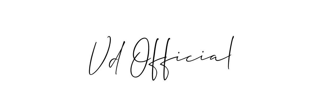 Create a beautiful signature design for name Vd Official. With this signature (Allison_Script) fonts, you can make a handwritten signature for free. Vd Official signature style 2 images and pictures png