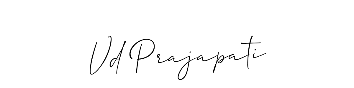 It looks lik you need a new signature style for name Vd Prajapati. Design unique handwritten (Allison_Script) signature with our free signature maker in just a few clicks. Vd Prajapati signature style 2 images and pictures png