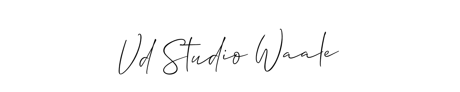 How to make Vd Studio Waale name signature. Use Allison_Script style for creating short signs online. This is the latest handwritten sign. Vd Studio Waale signature style 2 images and pictures png