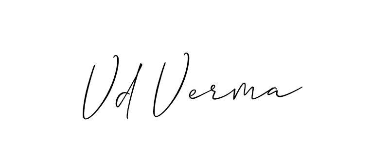 How to make Vd Verma signature? Allison_Script is a professional autograph style. Create handwritten signature for Vd Verma name. Vd Verma signature style 2 images and pictures png