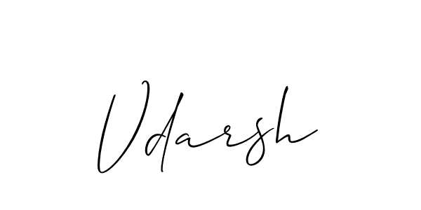 Use a signature maker to create a handwritten signature online. With this signature software, you can design (Allison_Script) your own signature for name Vdarsh. Vdarsh signature style 2 images and pictures png